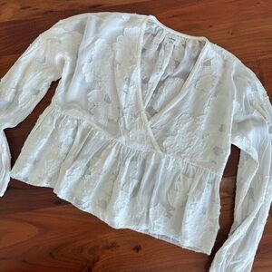 Wilfred Sheer White Floral Blouse